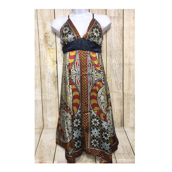 🍑SOLD Rubber Ducky Slip Dress Handkerchief Boho - Picture 1 of 6